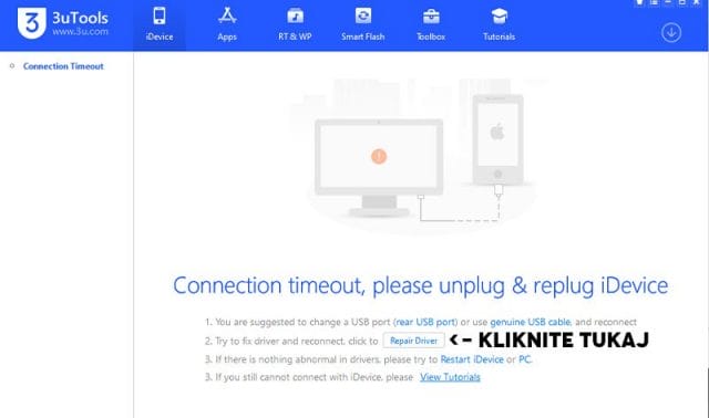 Kliknite Repair Driver ce vam program ne zazna telefona Kliknite Repair Driver ce vam program ne zazna telefona