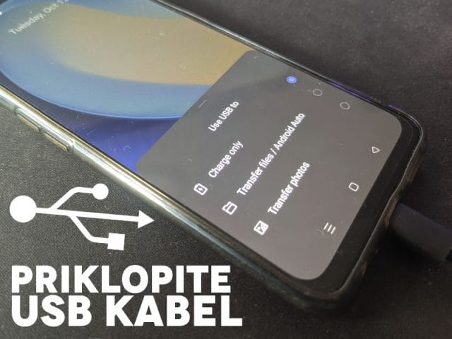 Vklopimo USB v racunalnik in telefon za prenos slik Vklopimo USB v racunalnik in telefon za prenos slik