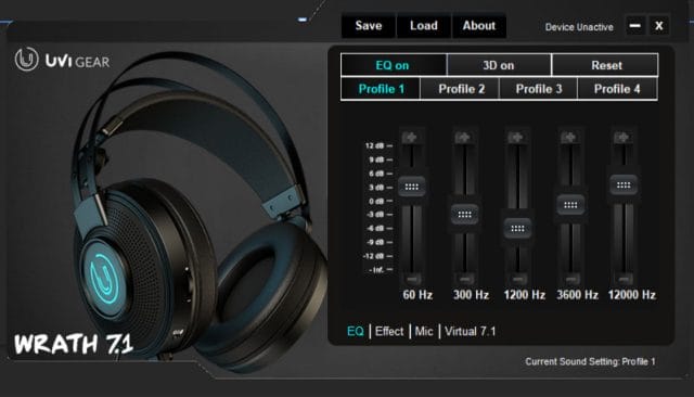 Uvi Wrath 7.1 Nastavitve za Slusalke Uvi Wrath 7.1 Nastavitve za Slusalke