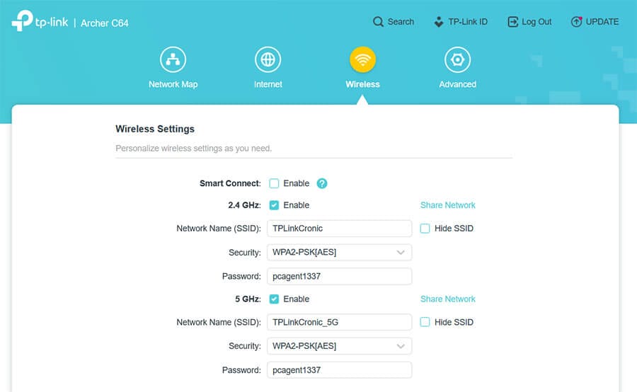 Poglej in spremeni wifi geslo na tp link archer ruter v nastavitvah za wifi