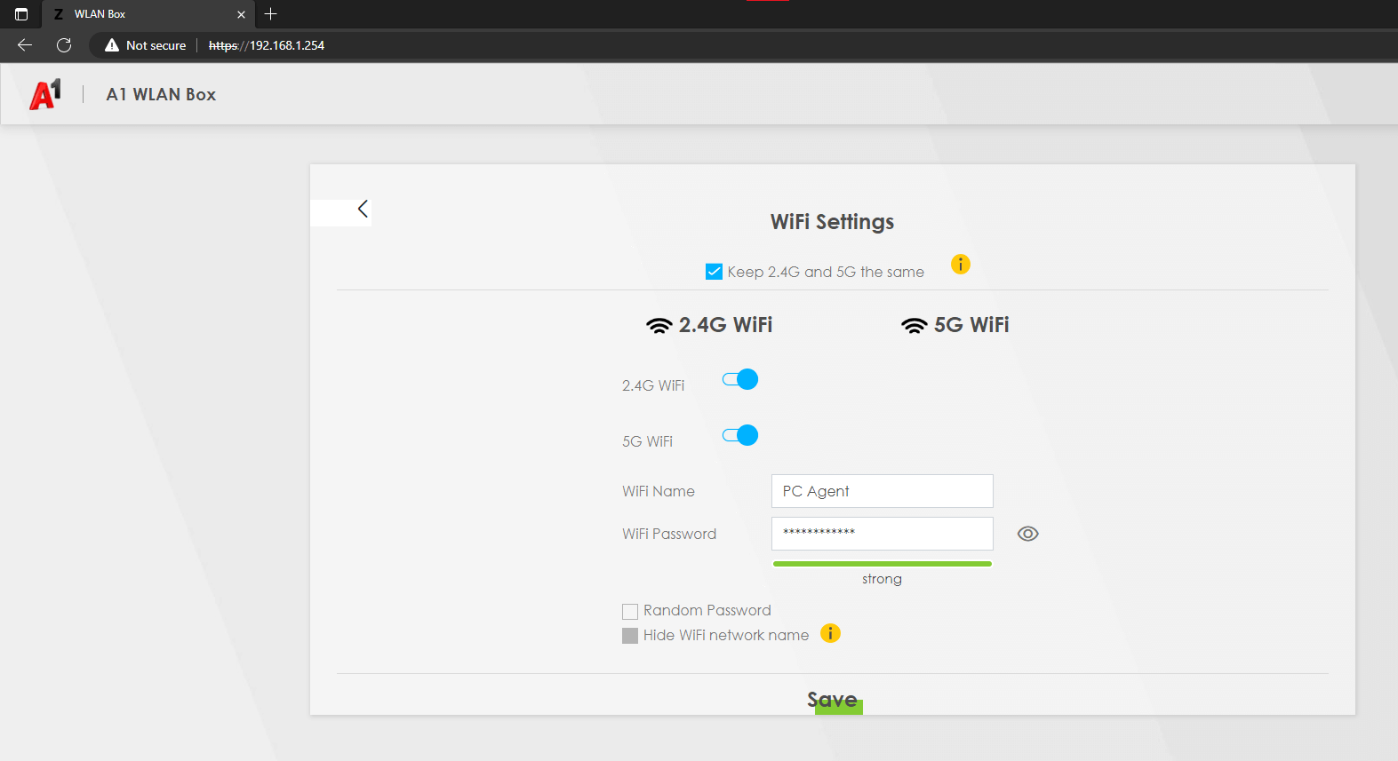 Spremeni Wifi Geslo in nastavitve na A1 Routerju