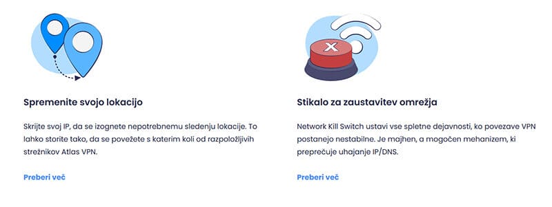 Funkcije Atlas VPN