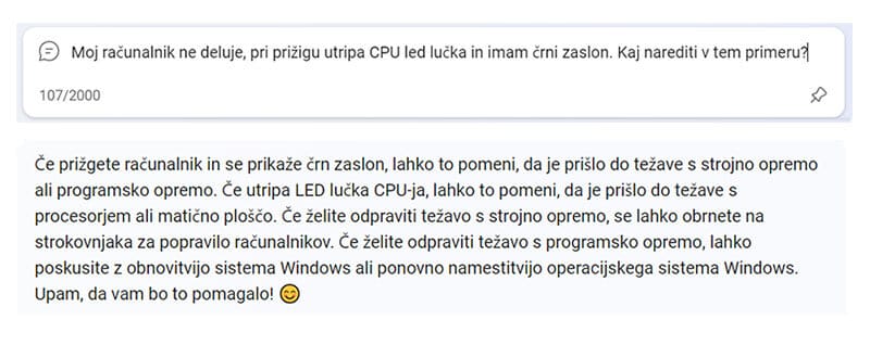 Umetna inteligenca chat GPT za podporo strankam