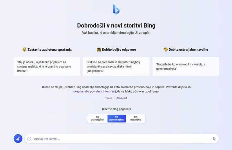 bing ai uporablja umetno inteligenco chat gpt 4