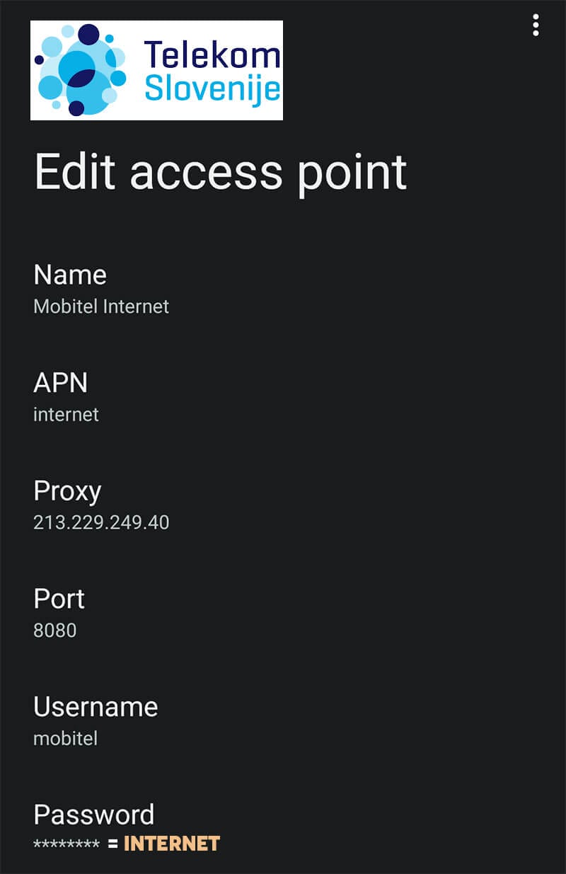 nastavitev APN za Telekom