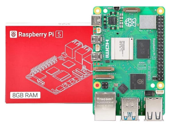 Raspberry PI 5 Model B Škatla in board