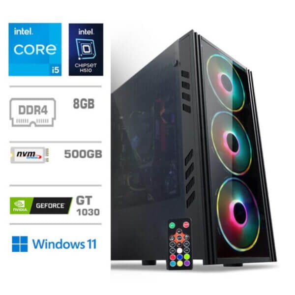 Gaming Računalnik Računalnik MEGA MT 5000 i5-11400F/GT1030-2GB/8GB/500GB/350W/Win11Home RGB