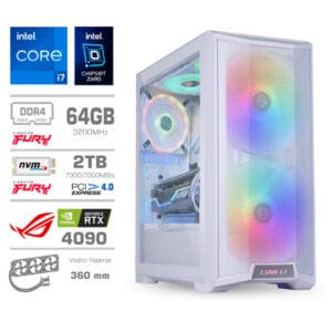 Gaming Računalnik Računalnik MEGA TWR S10 i7-12700K/RTX4090/64GB/2TB-4.0/1000W/Brez OS/bela RGB