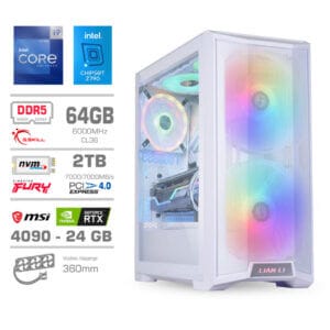 Gaming Računalnik Računalnik MEGA TWR S10 i9-14900K/RTX4090/64GB-DDR5/2TB-4.0/1000W/Brez OS/bela RGB