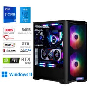 Gaming Računalnik Računalnik MEGA TWR S10 i9-14900K/RTX4090/64GB-DDR5/2TB-4.0/1000W/Win11Home/črna RGB