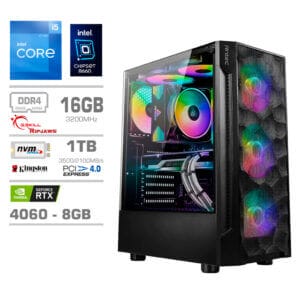 Gaming Računalnik Računalnik MEGA TWR S7 i5-12600K/RTX4060/16GB/1TB-4.0/750W/Brez OS RGB