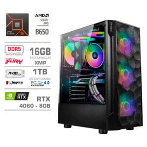 Gaming Računalnik Računalnik MEGA TWR S7 R5-7600/RTX4060-8GB/16GB-DDR5/1TB-4.0/750W/Brez OS RGB