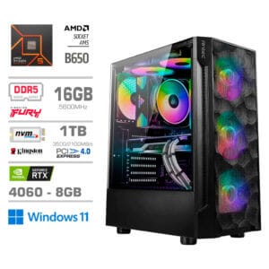 Gaming Računalnik Računalnik MEGA TWR S7 R5-8500G/RTX4060-8GB/16GB-DDR5/1TB-4.0/750W/Win11Home RGB