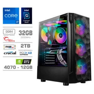 Gaming Računalnik Računalnik MEGA TWR S7 i7-12700K/RTX4070/32GB/2TB-4.0/750W/Brez OS RGB