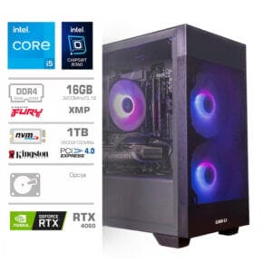 Gaming Računalnik Računalnik MEGA MT S7X GAMER i5-13400F/RTX4060/16GB/1TB-4.0/750W/Brez OS/črna