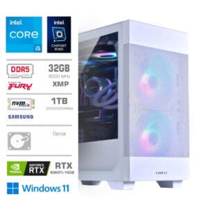 Gaming Računalnik Računalnik MEGA MT S7X GAMER i5-13400F/RTX4060Ti-16GB/32GB-DDR5/1TB/750W/Win11Home/bela RGB