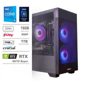 Gaming Računalnik Računalnik MEGA MT S7X GAMER i5-14600KF/RTX4070 Super/16GB/1TB/750W/Brez OS/črna RGB