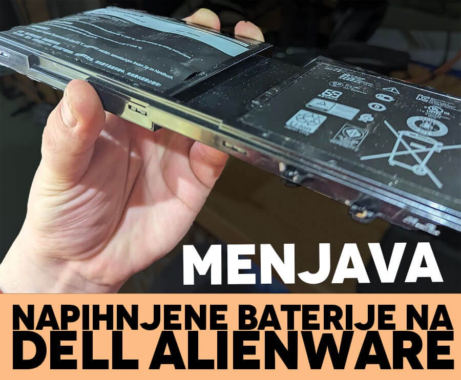 Dell Servis Menjava napihnjene baterije na alienware prenosniku