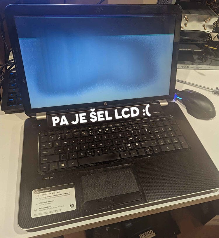 HP Prenosnik kateri potrebuje menjavo LCD zaslona pri HP Servisu