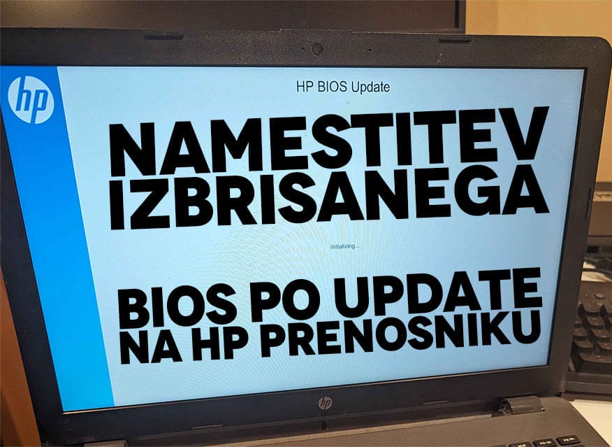 HP Servis Namestitev BIOS na ne uspešni posodobitvi preko windows update