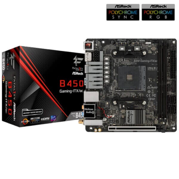 Osnovna plošča AM4 ASRock Fatal1ty B450 Gaming-ITX/AC