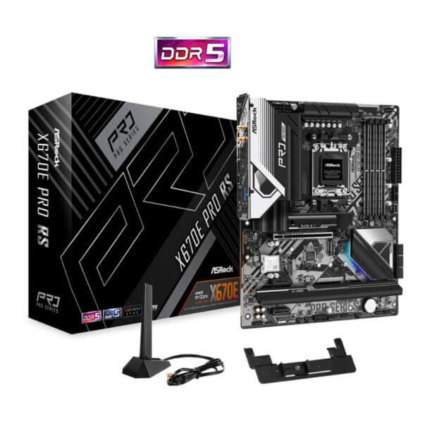 Osnovna plošča AM5 ASRock X670E Pro RS ATX DDR5 PCIe 5.0 WiFi 6E BT 5.2 2