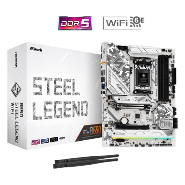 Osnovna plošča AM5 Asrock B650 Steel Legend WiFi ATX 1xHDMI 2.1 1xDisplayPort 1.4