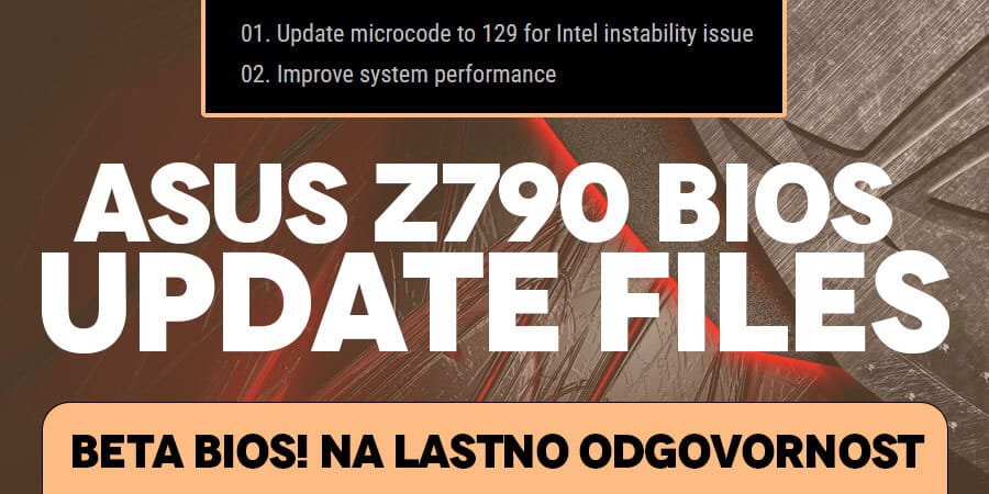 Asus izdal Z790 BIOS update – Intel pravi: Ne bo vplivalo na Overclock / Performance?!