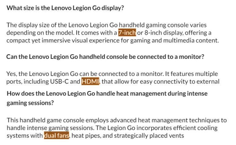 Lenovo Legion GO Lite Specifikacije