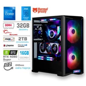 Gaming Računalnik Računalnik MEGA TWR S10 i7-12700K/RTX4080 Super/32GB/2TB-4.0/1000W/Brez OS/črn RGB