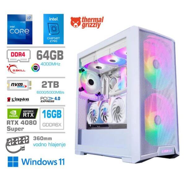 Gaming Računalnik Računalnik MEGA TWR S10 i9-12900KF/RTX4080 Super/64GB/2TB-4.0/1000W/Win11Home/bel RGB