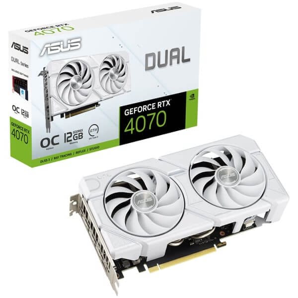 ASUS Dual GeForce RTX 4070 EVO White OC Edition 12GB GDDR6X (DUAL-RTX4070-O12G-EVO-WHITE) grafična kartica