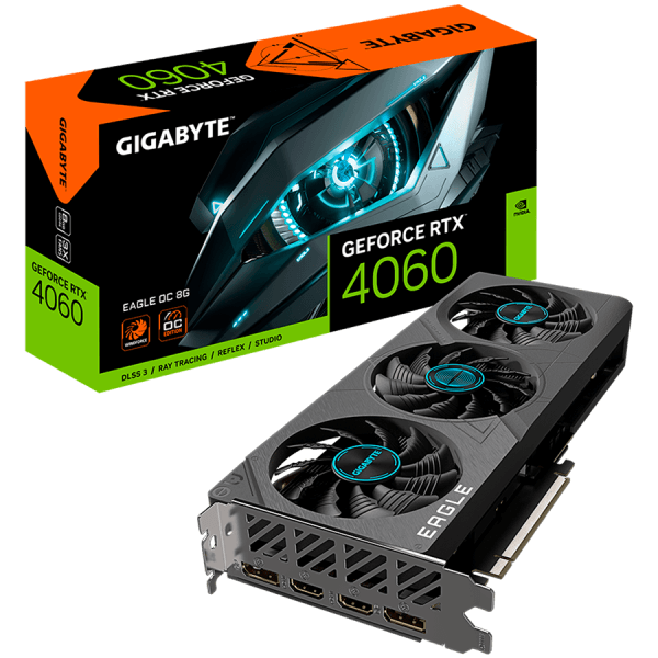 GIGABYTE GeForce RTX 4060 EAGLE OC 8G GDDR6 graficna kartica PCIe 4.0 2xHDMI 2.1a 2xDisplayPort 1.4a