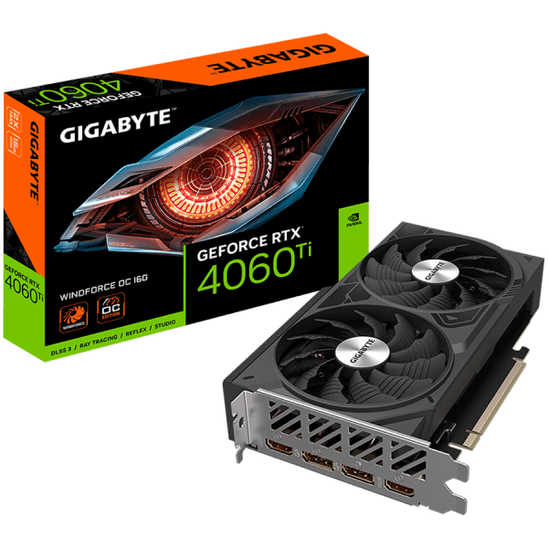 GIGABYTE GeForce RTX 4060 Ti WINDFORCE OC 16G GDDR6 graficna kartica PCIe 4.0 2xHDMI 2.1a 2xDisplayPort 1.4a