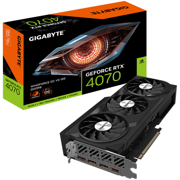 GIGABYTE GeForce RTX 4070 WINDFORCE OC V2 12G GDDR6 graficna kartica PCIe 4.0 1xHDMI 2.1a 3xDisplayPort 1.4a