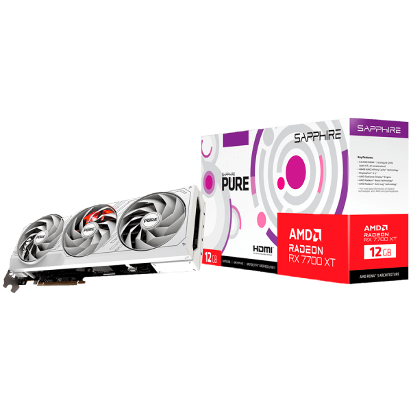 SAPPHIRE PURE AMD Radeon RX 7700 XT GAMING OC 12GB GDDR6 graficna kartica PCIe 4.0 2xHDMI 2xDisplayPort 2.1