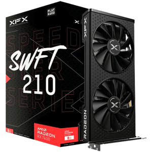 XFX SPEEDSTER SWFT210 AMD Radeon RX 7600 XT Gaming 16GB GDDR6 graficna kartica PCIe 4.0 1xHDMI 2.1 3xDisplayPort 2.1