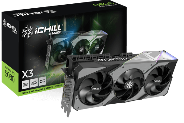 INNO3D GeForce RTX™ 5080 iCHILL X3 Škatla in Graficna Kartica