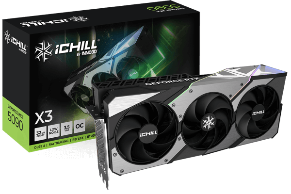 INNO3D GeForce RTX™ 5090 iCHILL X3 32GB Škatla in Grafična Kartica