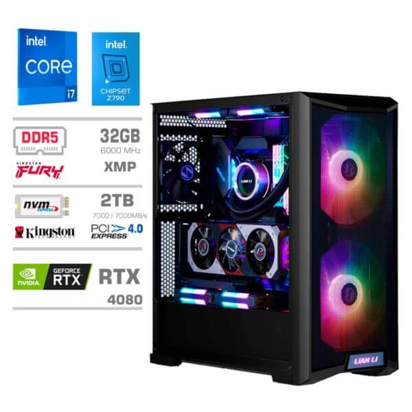 Gaming Računalnik Računalnik MEGA TWR S10 i9-14900KF/RTX4080/32GB-DDR5/2TB-4.0/1000W/Brez OS/črna RGB