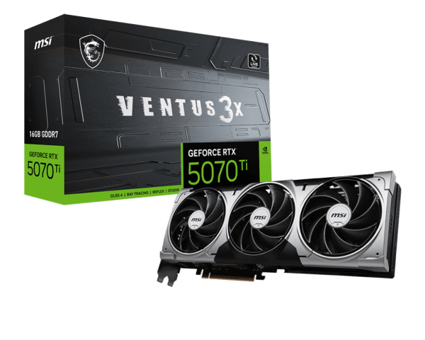 MSI GeForce RTX™ 5070 Ti VENTUS 3X 16G Škatla in Grafična Kartica