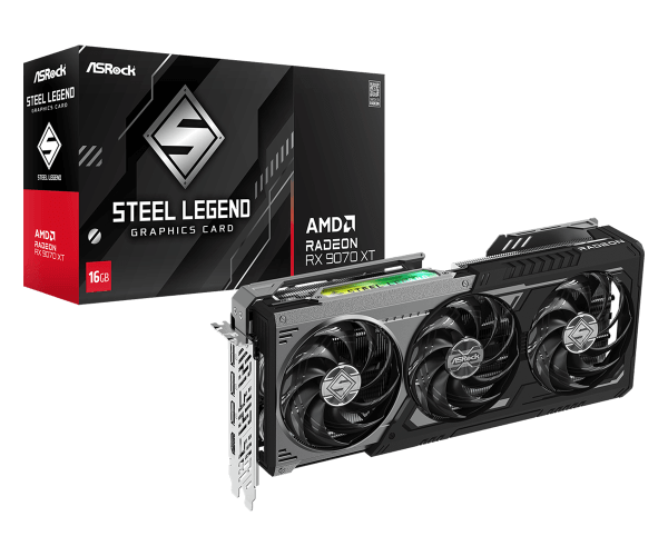 ASRock Radeon RX 9070 XT Steel Legend Dark 16GB