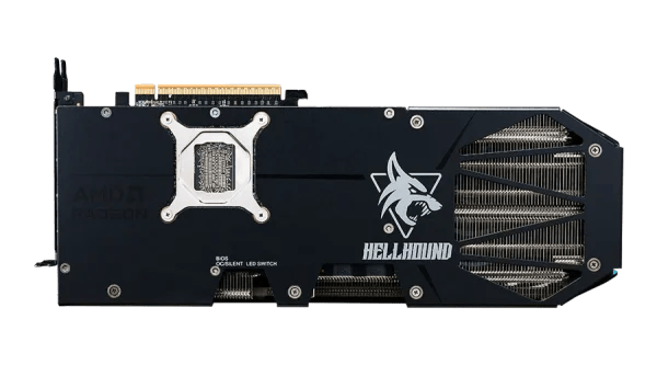 PowerColor Hellhound Radeon RX 9070 XT 16GB backplate z hellhound logo