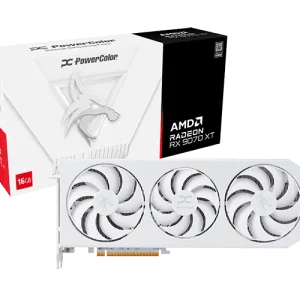 PowerColor Hellhound Spectral White Radeon RX 9070 XT 16GB Škatla in grafična kartica