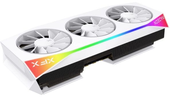 XFX Mercury AMD Radeon RX 9070XT OC White Magnetic Air Edition with RGB Front View