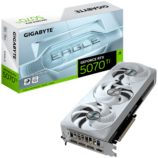 GIGABYTE GeForce RTX 5070 Ti EAGLE OC ICE SFF 16G GDDR7 grafična kartica