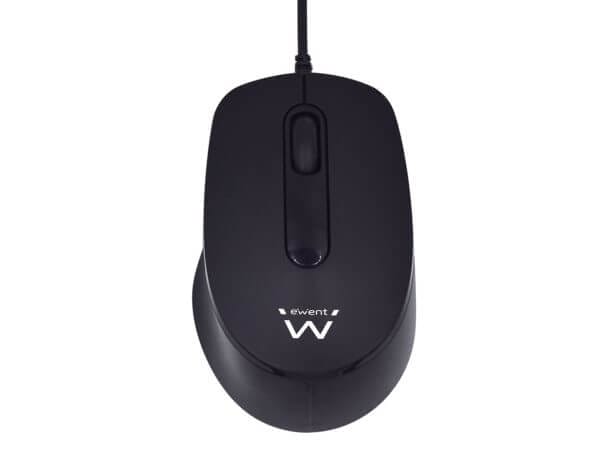 Ewent Optical s Silent Click, 1000dpi, črna, USB