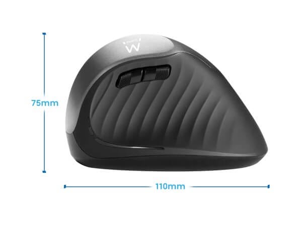 Ewent Wireless Ergonomic Vertical, 2400dpi, črna, USB - Image 4