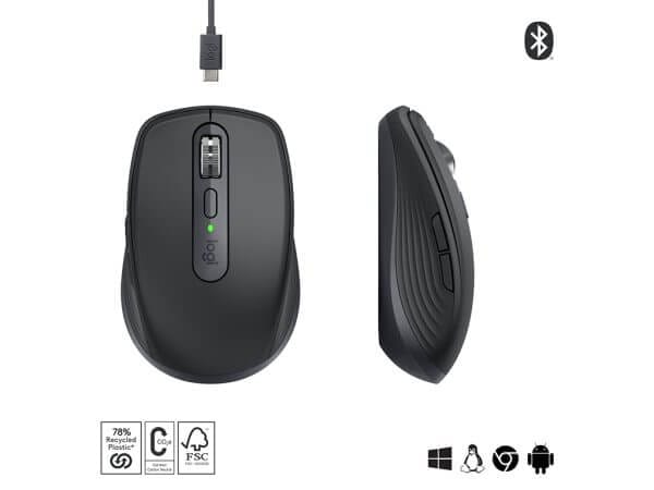 Logitech MX Anywhere 3S, Bluetooth, DarkField laser, grafitna - Image 3