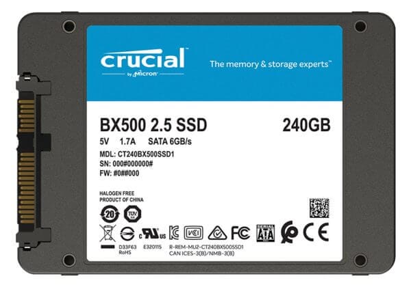 SSD 240GB 2.5" SATA3 3D TLC, 7mm, CRUCIAL BX500 (CT240BX500SSD1) - Image 2